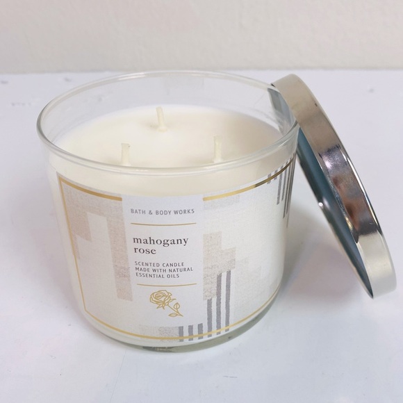 Bath & Body Works Mahogany Rose 3 Wick Candle 14.5oz - Picture 1 of 4